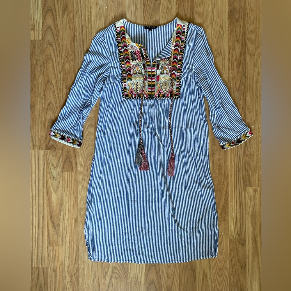 Colourful striped mini dress